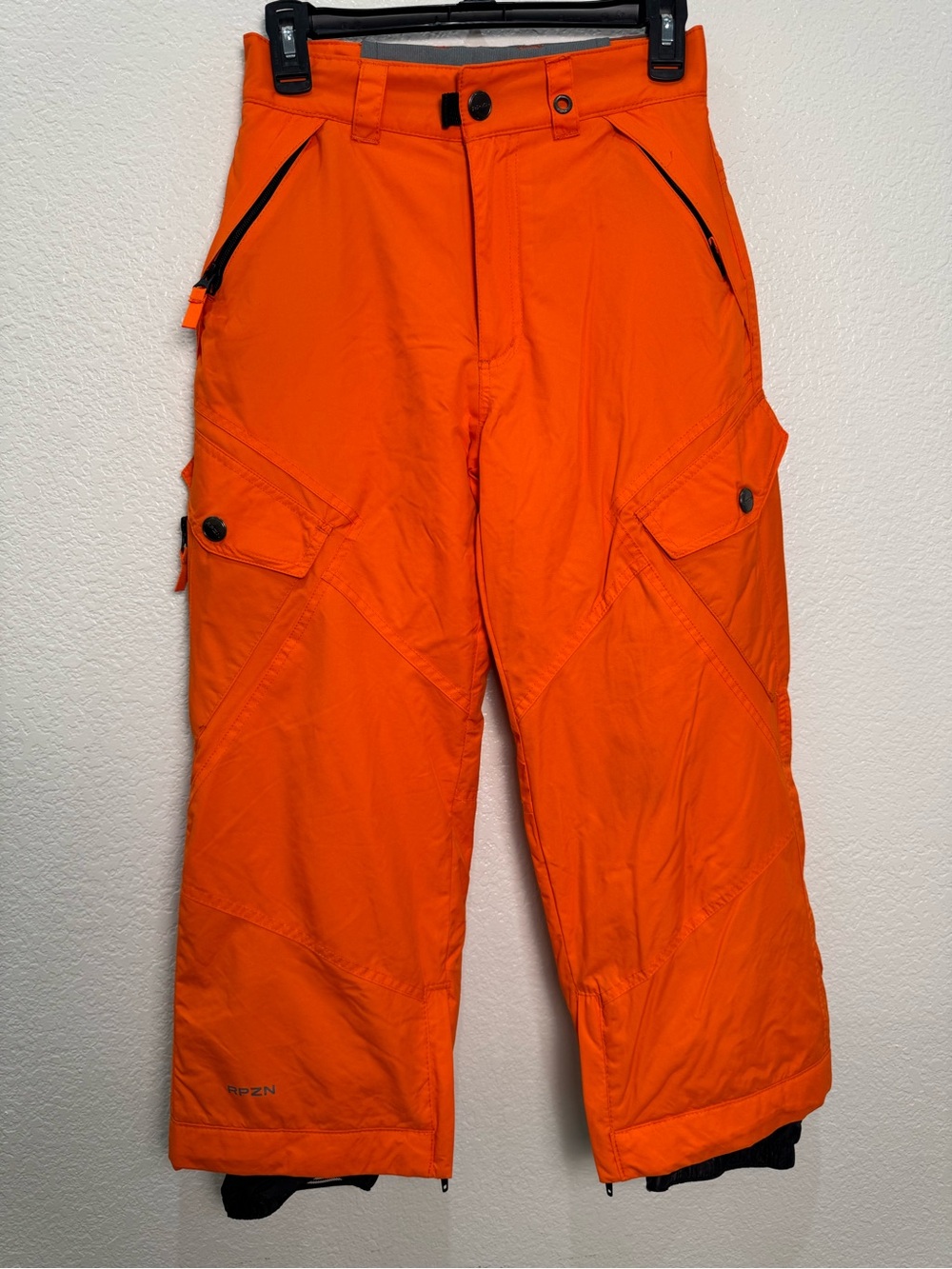 Ripzone RPZN Youth M Orange Insulated Snow Pants Cargo Ski Snowboard Boys 10-12